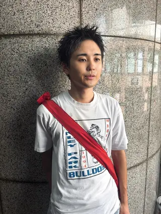メンズ スパイキーパーマ 柏NO1 藤本葉のヘアスタイル