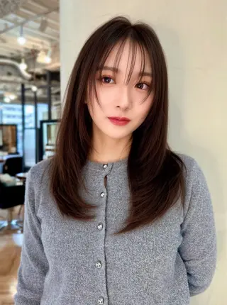 セミロング レイヤー/顔周り 田山　穂波のヘアスタイル