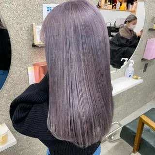 セミロング カラー Lull1人美容室 バレイヤージュのヘアスタイル