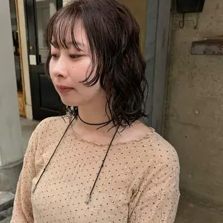 ミディアム パーマ 水原波津輝/ボブ /ニュアンスパーマのヘアスタイル