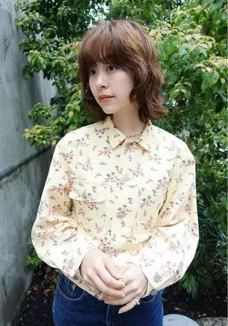 ミディアム パーマ 暖色/パーマ 🌼クニトウメイのヘアスタイル