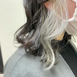ミディアム カラー パーマ ヘアアレンジ メンズ キッズ ネイル マツエク・マツパ 切りっぱなしヘアボブ ミディアムヘアRYOのヘアスタイル