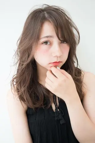 セミロング ロング カラー パーマ 内藤 達也のヘアスタイル