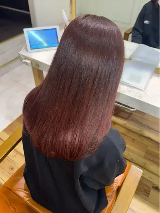 セミロング カラー ブリーチなしWカラー / 野中悠那のヘアスタイル