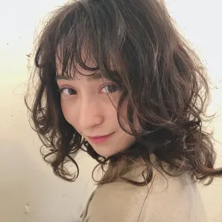 ミディアム カラー パーマ ヘアアレンジ 【ツヤ髪美容師】 ツダケイスケのヘアスタイル
