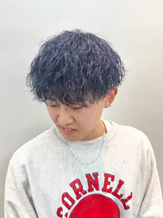 ショート カラー パーマ メンズ メンズパーマ メンズ特化ryoのヘアスタイル