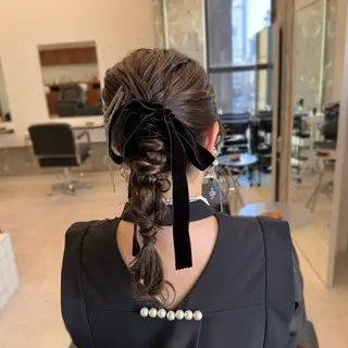ミディアム ヘアアレンジ 縮毛矯正+モテカラー 🎀✨MIHOのヘアスタイル