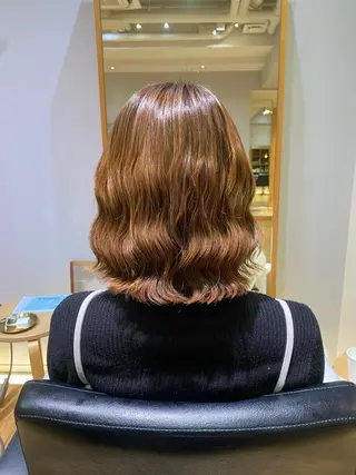 ミディアム 大人可愛い♡コテ巻き パーマ🌼杉田 萌恵のヘアスタイル