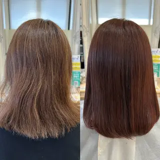 ミディアム カラー 宮原 佑莉のヘアスタイル