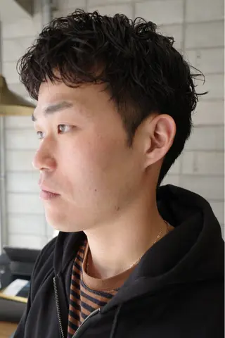 ショート パーマ メンズ パーマ/メンズ/ 鮫島竜海のヘアスタイル