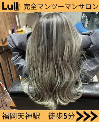 セミロング カラー Lull1人美容室 バレイヤージュのヘアスタイル
