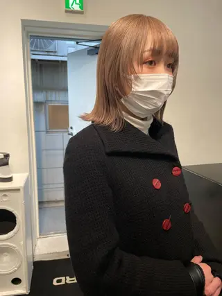 セミロング カラー パーマ ヘアアレンジ メンズ キッズ ネイル マツエク・マツパ アイブロウ 艶ハイトーン/ヘア アレンジAYAKAのヘアスタイル