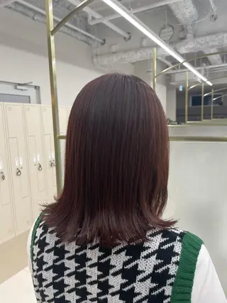 ミディアム 小顔カット前髪 顔周りカット林亮佑のヘアスタイル