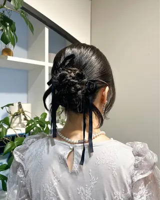 ミディアム ヘアアレンジ アレンジ/新宿 透明感カラー/ヤノのヘアスタイル