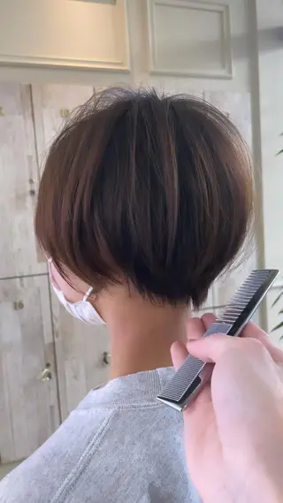 ショート カラー パーマ KAKKY/ショート レイヤー/千種/池下のヘアスタイル