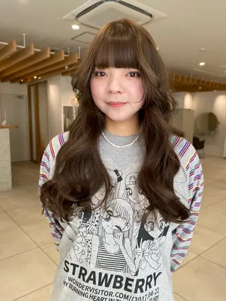 ロング カラー 似合わせカットカラー りおなのヘアスタイル