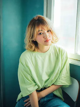 ミディアム カラー パーマ ヘアアレンジ トップスタイリスト ✨KIRIKA中野✨のヘアスタイル