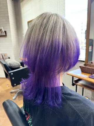 セミロング カラー ✨ハイトーン カラー福岡拓也✨のヘアスタイル