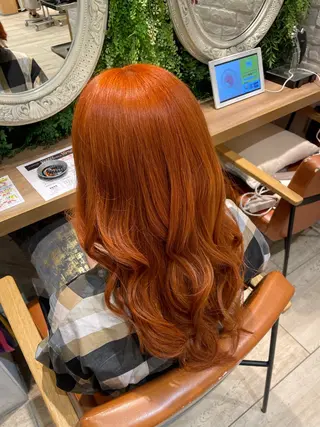 ロング カラー 横浜パーマ🌐ボブ✨ 暖色カラーもえかのヘアスタイル