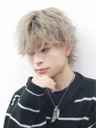 セミロング カラー パーマ ヘアアレンジ メンズ メンズ特化❤️‍🔥 RIKU❤️‍🔥のヘアスタイル