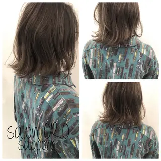 ミディアム カラー 平川 友希子のヘアスタイル