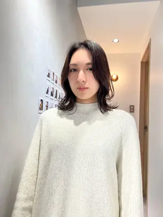 ミディアム カラー パーマ FILMS熊取谷 花のヘアスタイル