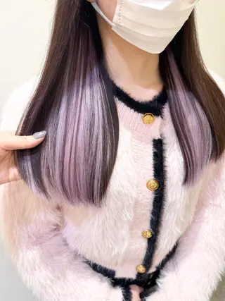 セミロング 横浜🍒ルーツカラー エクステ/RIEのヘアスタイル