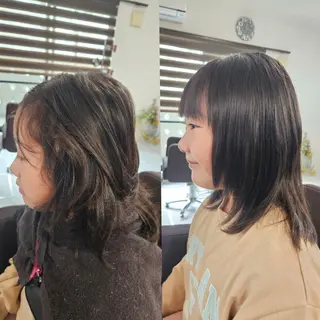 セミロング パーマ ma cherie naoのヘアスタイル