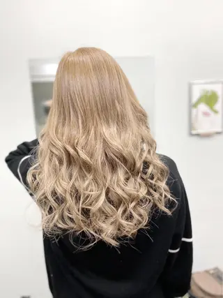 セミロング カラー ヘアアレンジ メンズ 🧡可愛い色落ち🧡 ハイトーン特化🧡のヘアスタイル