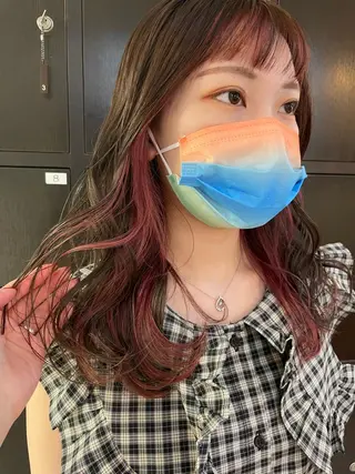 セミロング カラー コレットヘアー 田中アヤノのヘアスタイル