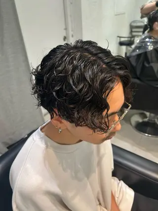 ミディアム パーマ メンズ 🦋Misaki🦋 メンズパーマ/着付けのヘアスタイル