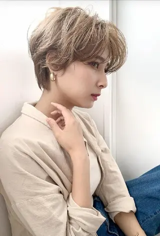 ショート カラー 心斎橋難波本店 店長 THE ECT 中尾のヘアスタイル
