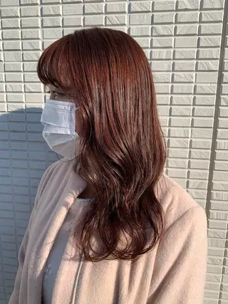 セミロング カラー 菅野 愛のヘアスタイル