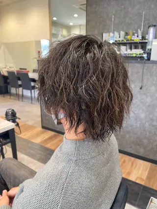 パーマ メンズ 矢部 萌深のヘアスタイル