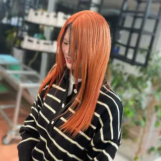 ロング カラー ⭐️韓国ブリーチ 顔周りカット⭐️のヘアスタイル