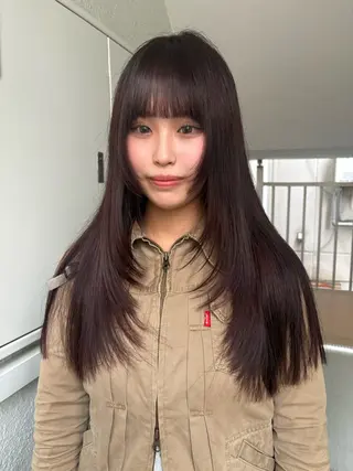 ロング カラー レイヤーカット🍏 パーマ/ののかのヘアスタイル