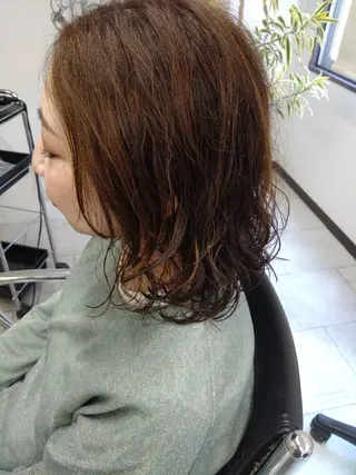 ミディアム パーマ カラー SCENARIO ✨シナリオ✨のヘアスタイル