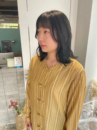 ミディアム カラー 髪質改善×美髪矯正 艶髪カラー　阪口のヘアスタイル