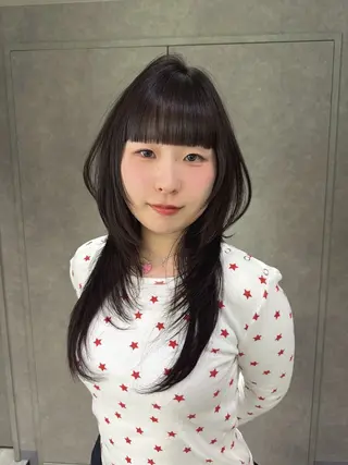 ロング yu-kaハッシュ カット/韓国レイヤーのヘアスタイル