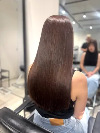 セミロング カラー パーマ ヘアアレンジ 透明感/オリーブ/ グレージュ/YUKAのヘアスタイル