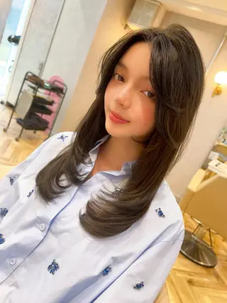 ロング カラー パーマ ヘアアレンジ メンズ キッズ ネイル マツエク・マツパ アイブロウ 平川 友理/韓国ヘア💘のヘアスタイル