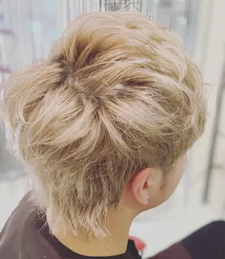 ショート カラー メンズ 髪質改善/ブリーチ メンズパーマ遠藤勇輝のヘアスタイル