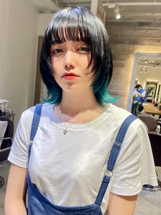 ミディアム 【ロングウルフカット 姫カット】伊藤裕哉のヘアスタイル