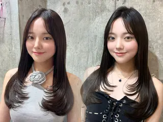 セミロング カラー レイヤーカット 新宿🤍Maiのヘアスタイル