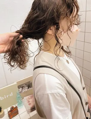 ミディアム パーマ 関 京磨のヘアスタイル