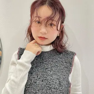 ミディアム カラー 🍊暖色×顔周り 🍊cocoroのヘアスタイル