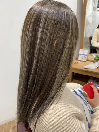 ロング ハイライト⭐️上野 高広のヘアスタイル