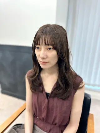 セミロング カラー パーマ ヘアアレンジ メンズ キッズ レイヤーカット 🌿透け感カラーのヘアスタイル