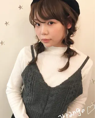 セミロング ヘアアレンジ 市川 千夏のヘアスタイル