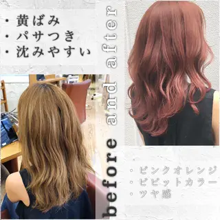セミロング カラー レイヤーカット／ 髪質改善✨山中優のヘアスタイル